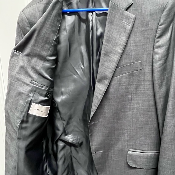 Peter Millar men’s suit jacket blazer 100% wool 42R Grey two button - Picture 7 of 13